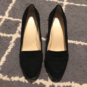 EUC Calvin Klein black suede heels-7
